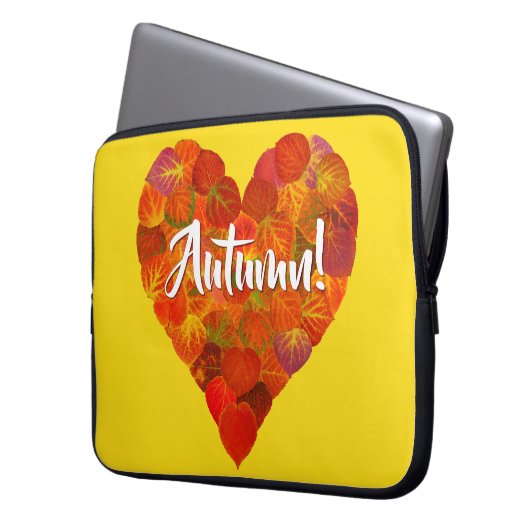 I Liebe Herbst, Bold - Red Aspen Leaf Herz 1 Laptopschutzhülle (Vorderseite Links)