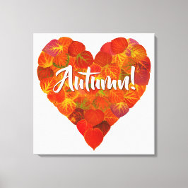 I Liebe Herbst, Bold - Red Aspen Leaf Herz 1 Leinwanddruck
