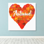 I Liebe Herbst, Bold - Red Aspen Leaf Herz 1 Leinwanddruck (Insitu (Holzboden))