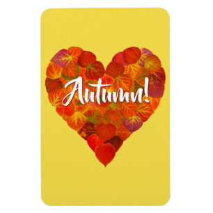 I Liebe Herbst, Bold - Red Aspen Leaf Herz 1 Magnet