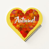 I Liebe Herbst, Bold - Red Aspen Leaf Herz 1 Notizblock (Rückseite)
