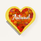 I Liebe Herbst, Bold - Red Aspen Leaf Herz 1 Notizblock (Vorderseite)