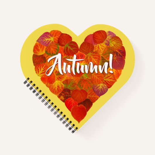 I Liebe Herbst, Bold - Red Aspen Leaf Herz 1 Notizblock (Vorderseite)