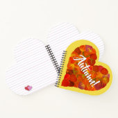 I Liebe Herbst, Bold - Red Aspen Leaf Herz 1 Notizblock (Innenseite)