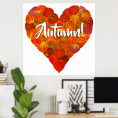 I Liebe Herbst, Bold - Red Aspen Leaf Herz 1 Poster (Heimbüro)