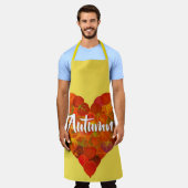 I Liebe Herbst, Bold - Red Aspen Leaf Herz 1 Schürze (Getragen)