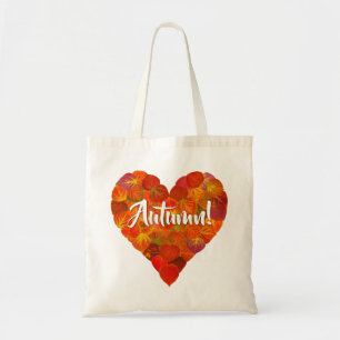 I Liebe Herbst, Bold - Red Aspen Leaf Herz 1 Tragetasche