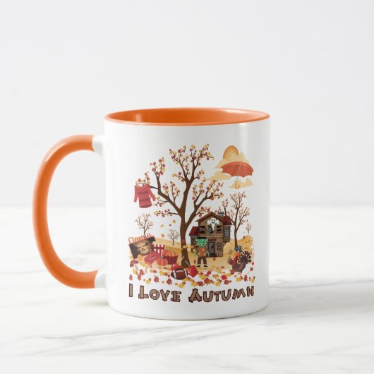 I Liebe-Herbst - Fall-Landschaft Tasse (Links)