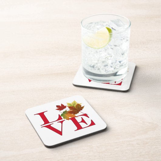 I Liebe Herbst Getränkeuntersetzer (Rechte Seite)