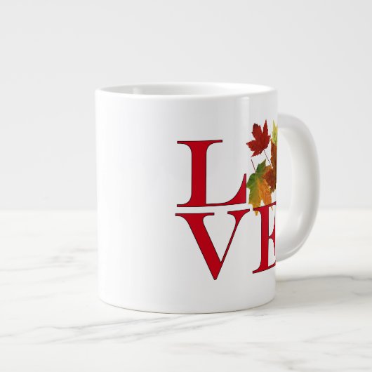 I Liebe Herbst Jumbo-Tasse (Vorderseite Rechts)