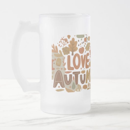 I Liebe Herbst Mattglas Bierglas (Links)