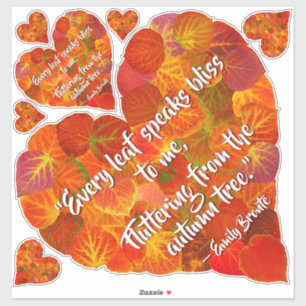 I Liebe Herbst - Red Aspen Leaf Herz 1, Brontë Zit Aufkleber