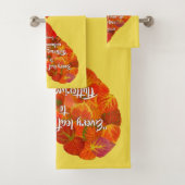 I Liebe Herbst - Red Aspen Leaf Herz 1, Brontë Zit Badhandtuch Set (Insitu)