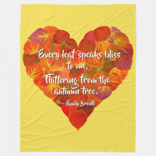 I Liebe Herbst - Red Aspen Leaf Herz 1, Brontë Zit Fleecedecke