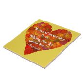 I Liebe Herbst - Red Aspen Leaf Herz 1, Brontë Zit Fliese (Seite)