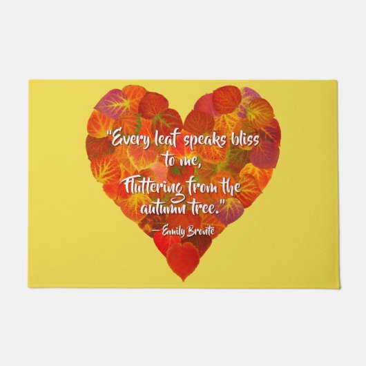 I Liebe Herbst - Red Aspen Leaf Herz 1, Brontë Zit Fußmatte (Vorderseite)