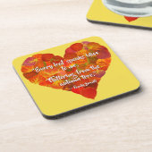 I Liebe Herbst - Red Aspen Leaf Herz 1, Brontë Zit Getränkeuntersetzer (Linke Seite)