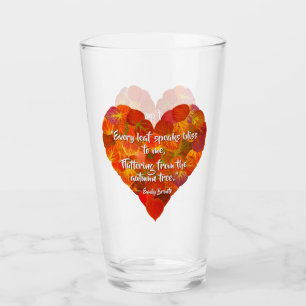 I Liebe Herbst - Red Aspen Leaf Herz 1, Brontë Zit Glas