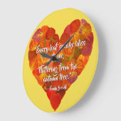 I Liebe Herbst - Red Aspen Leaf Herz 1, Brontë Zit Große Wanduhr (Winkel)