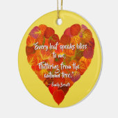 I Liebe Herbst - Red Aspen Leaf Herz 1, Brontë Zit Keramik Ornament (Links)