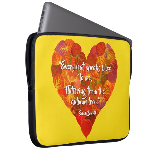 I Liebe Herbst - Red Aspen Leaf Herz 1, Brontë Zit Laptopschutzhülle (Vorne Rechts)