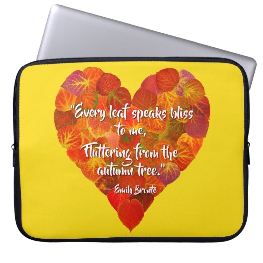I Liebe Herbst - Red Aspen Leaf Herz 1, Brontë Zit Laptopschutzhülle (Vorderseite)
