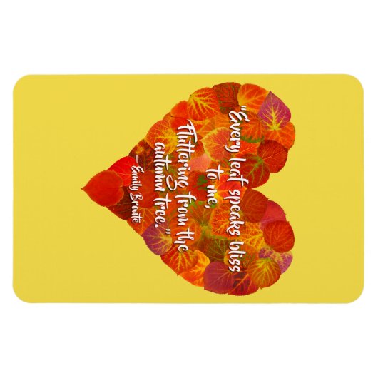 I Liebe Herbst - Red Aspen Leaf Herz 1, Brontë Zit Magnet (Horizontal)