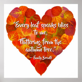 I Liebe Herbst - Red Aspen Leaf Herz 1, Brontë Zit Poster
