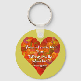 I Liebe Herbst - Red Aspen Leaf Herz 1, Brontë Zit Schlüsselanhänger