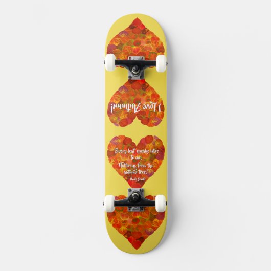 I Liebe Herbst - Red Aspen Leaf Herz 1, Brontë Zit Skateboard (Vorderseite)