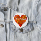 I Liebe Herbst!—Red Aspen Leaf Herz 1 Button (Beispiel)