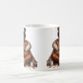 I Liebe Herbst schwarze Frau Clips Kaffee Tasse (Mittel)