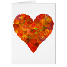 I Liebe Herbst, subtil - Roter Aspen Leaf Herz 1