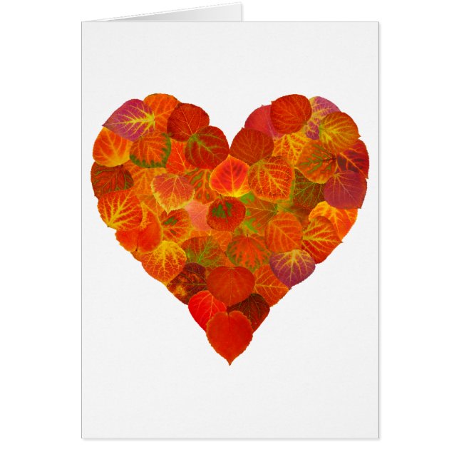 I Liebe Herbst, subtil - Roter Aspen Leaf Herz 1 (Vorne)