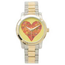 I Liebe Herbst, subtil - Roter Aspen Leaf Herz 1 Armbanduhr