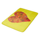 I Liebe Herbst, subtil - Roter Aspen Leaf Herz 1 Badematte (Schrägansicht)