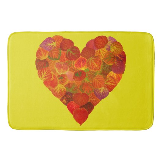 I Liebe Herbst, subtil - Roter Aspen Leaf Herz 1 Badematte (Vorderseite)