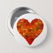 I Liebe Herbst, subtil - Roter Aspen Leaf Herz 1 Button (Vorne & Hinten)