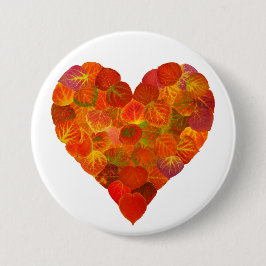 I Liebe Herbst, subtil - Roter Aspen Leaf Herz 1 Button