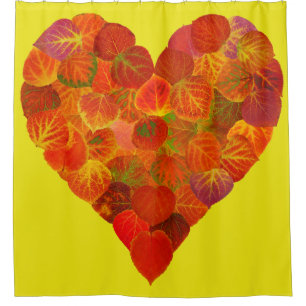 I Liebe Herbst, subtil - Roter Aspen Leaf Herz 1 Duschvorhang