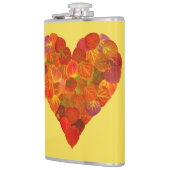 I Liebe Herbst, subtil - Roter Aspen Leaf Herz 1 Flachmann (Links)