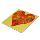 I Liebe Herbst, subtil - Roter Aspen Leaf Herz 1 Fliese (Seite)
