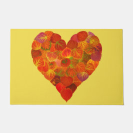 I Liebe Herbst, subtil - Roter Aspen Leaf Herz 1 Fußmatte