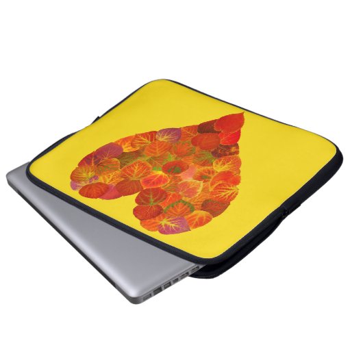 I Liebe Herbst, subtil - Roter Aspen Leaf Herz 1 Laptopschutzhülle (Vorne Knopf)
