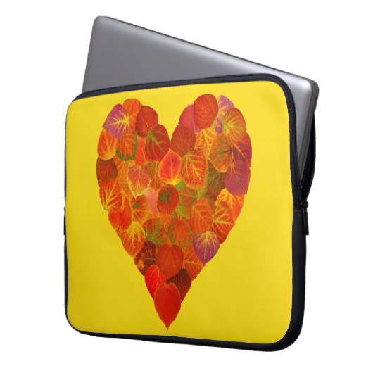 I Liebe Herbst, subtil - Roter Aspen Leaf Herz 1 Laptopschutzhülle (Vorderseite Links)