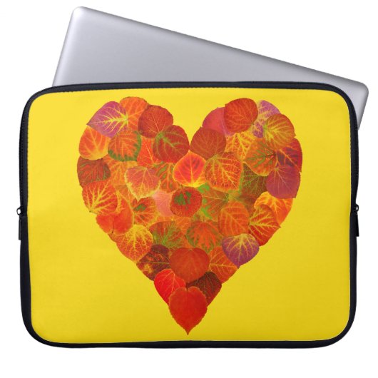 I Liebe Herbst, subtil - Roter Aspen Leaf Herz 1 Laptopschutzhülle (Vorderseite)