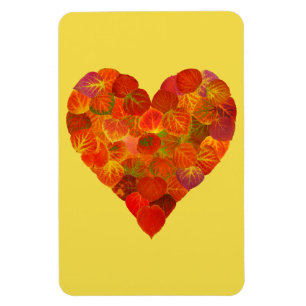 I Liebe Herbst, subtil - Roter Aspen Leaf Herz 1 Magnet