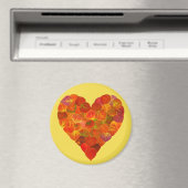 I Liebe Herbst, subtil - Roter Aspen Leaf Herz 1 Magnet (In Situ (Geschirrspüler))