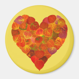 I Liebe Herbst, subtil - Roter Aspen Leaf Herz 1 Magnet