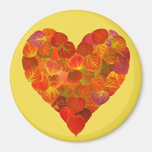 I Liebe Herbst, subtil - Roter Aspen Leaf Herz 1 Magnet (Vorne)
